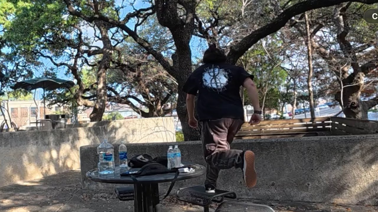 Metal musician has a mild parkour session #parkour #metalcore 