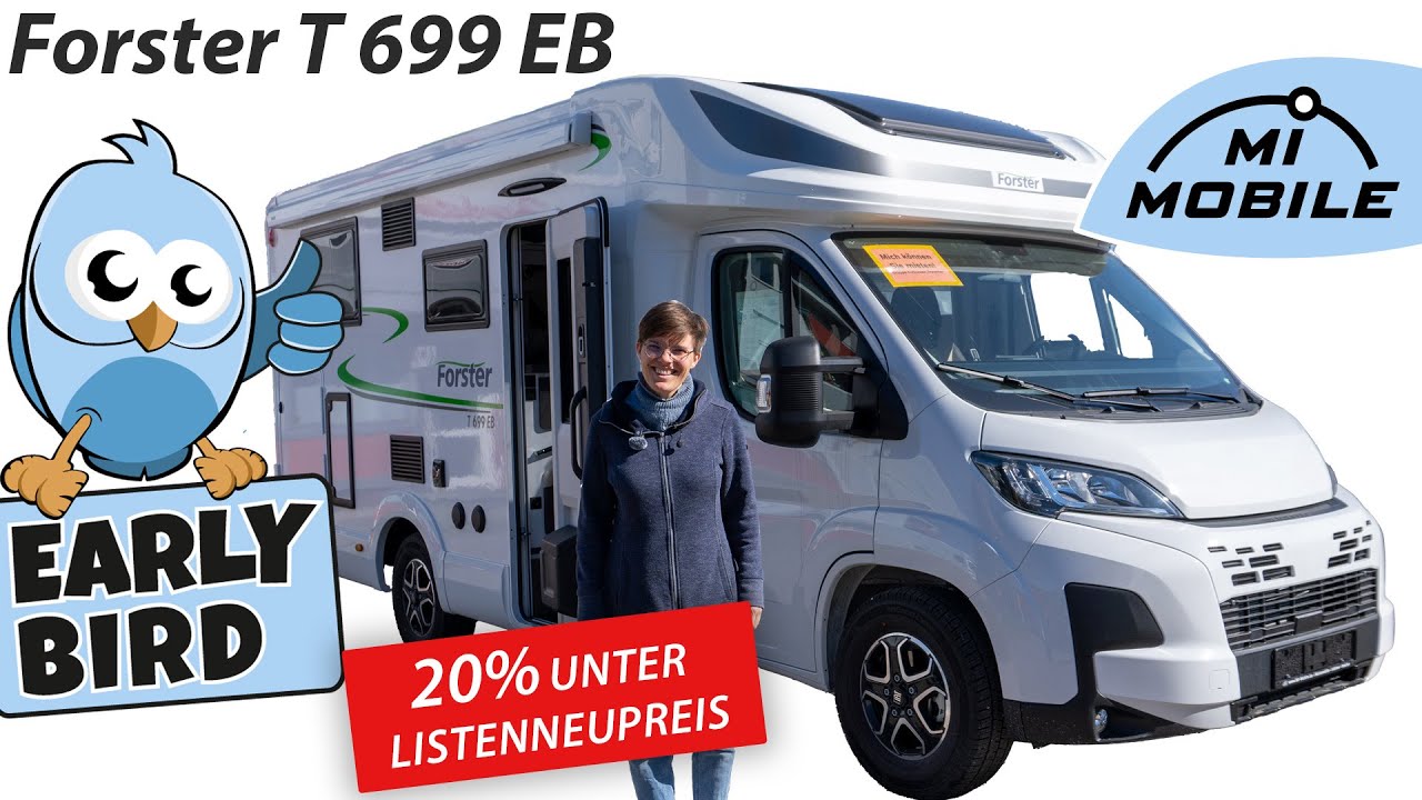 20% Rabatt: Günstiges Wohnmobil mit viel Komfort, Automatik und Winterpaket -  Forster T 699 EB