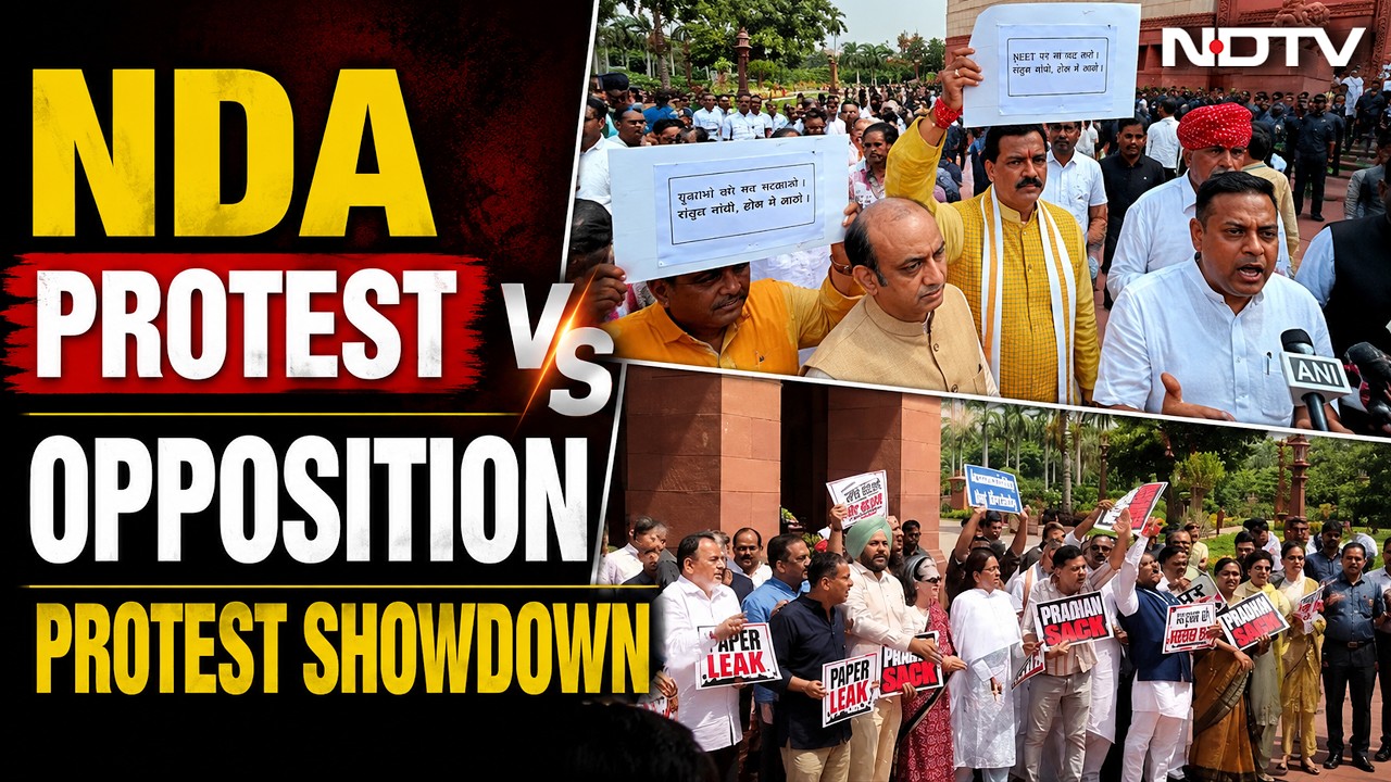 NDA Protest LIVE | Centre Vs Opposition Protest Showdown Outside Parliament Amid Stormy Session