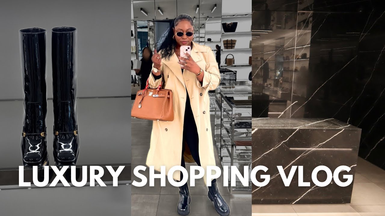 LUXURY SHOPPING VLOG| SAINT LAURENT OUTLET + Fall haul + Creating content downtown