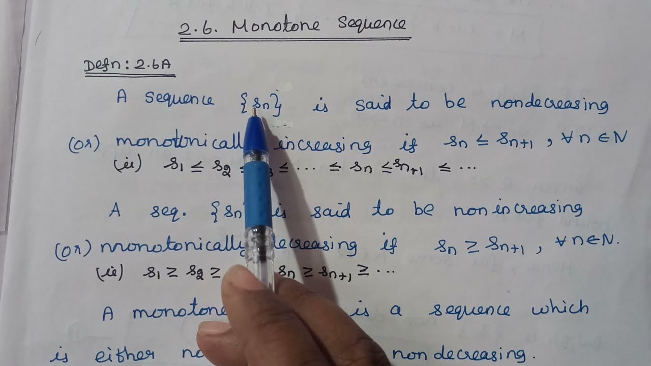 Monotone sequence # non decreasing ,bdd above seq is convergent & not bdd above diverges to infinity