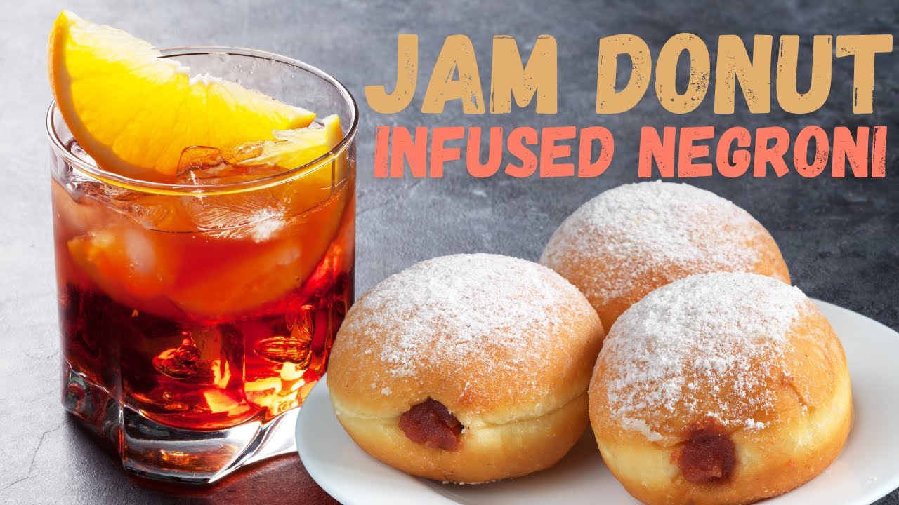 DRINKING DONUTS: Jam Donut Gin Cocktail (Clarified Donut Milk Punch Recipe)