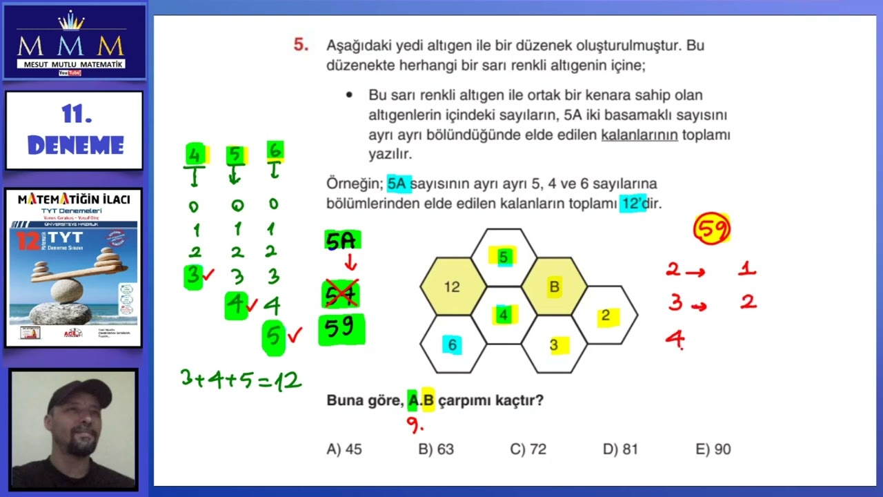 Acil Yayınları Matematiğin İlacı TYT Deneme-11 Matematik Çözümleri