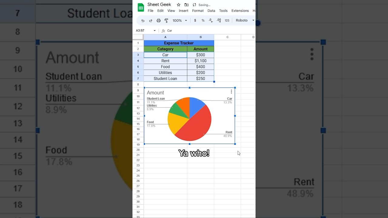Как создать круговую диаграмму в Google Таблицах! 🥧 #googlesheets #spreadsheet #excel #exceltips