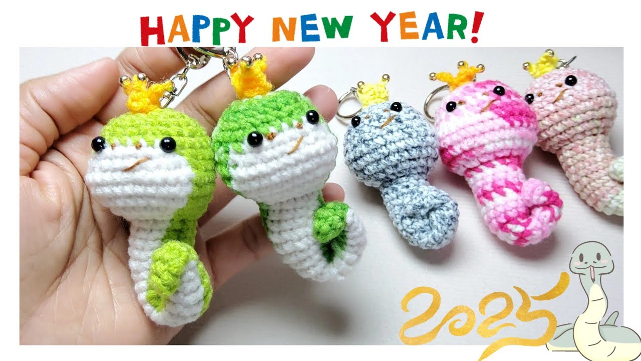 Crochet Snake keychain 2025 #miniddugi #crochet #amigurumikeychain