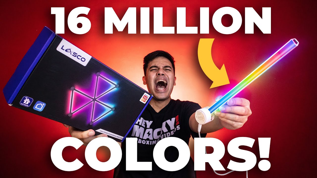 ⚡SUPER Customizable RGB Lights w/ VOICE CONTROL! Lasco Smart Constellation Wall Lamp Review! #Lasco