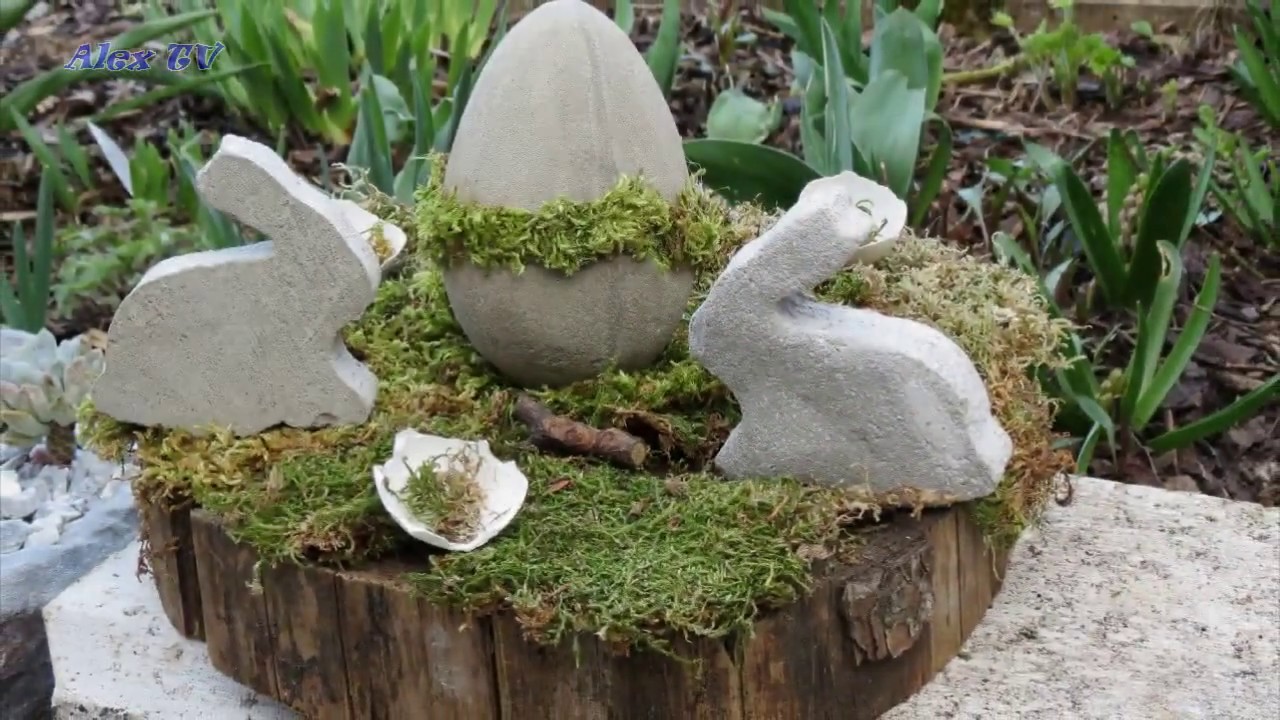 Ostern Dekoration . Große Osterei aus Beton selber machen .