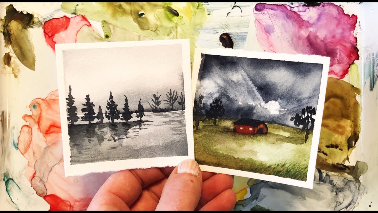 Watercolor Painting for Beginners/ Mini Monday Madness #17/ Mystical Skies/ Easy Tutorial