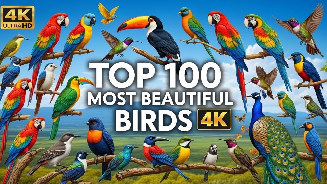 Top 100 Most Beautiful and Exotic Birds in the World | 4K ASMR Nature Sounds for Relaxation