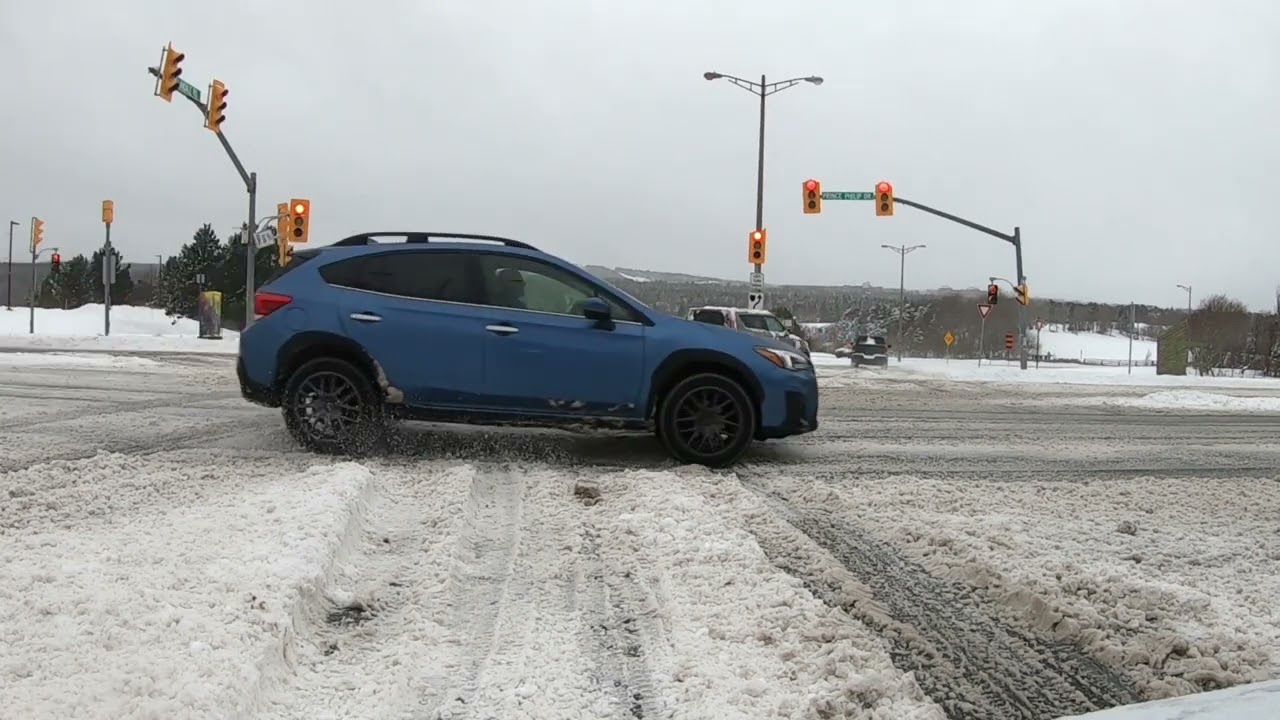 Driving in St.John's, Newfoundland, on a snowy day