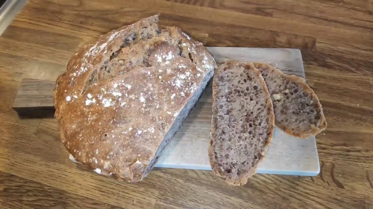 Kurzversion Urdinkel-Nussbrot Rezept ohne kneten