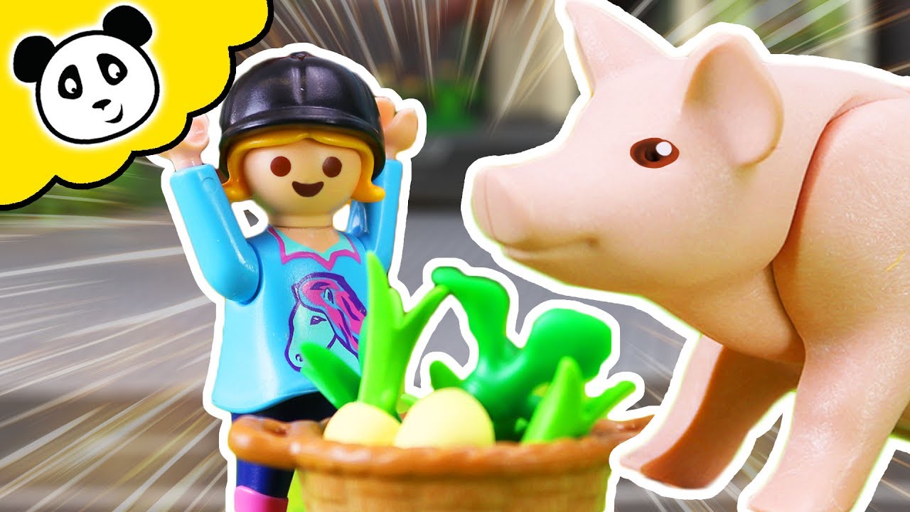 PLAYMOBIL Film - Verrücktes Schwein auf dem Markt! Kinderserie von Pandido TV