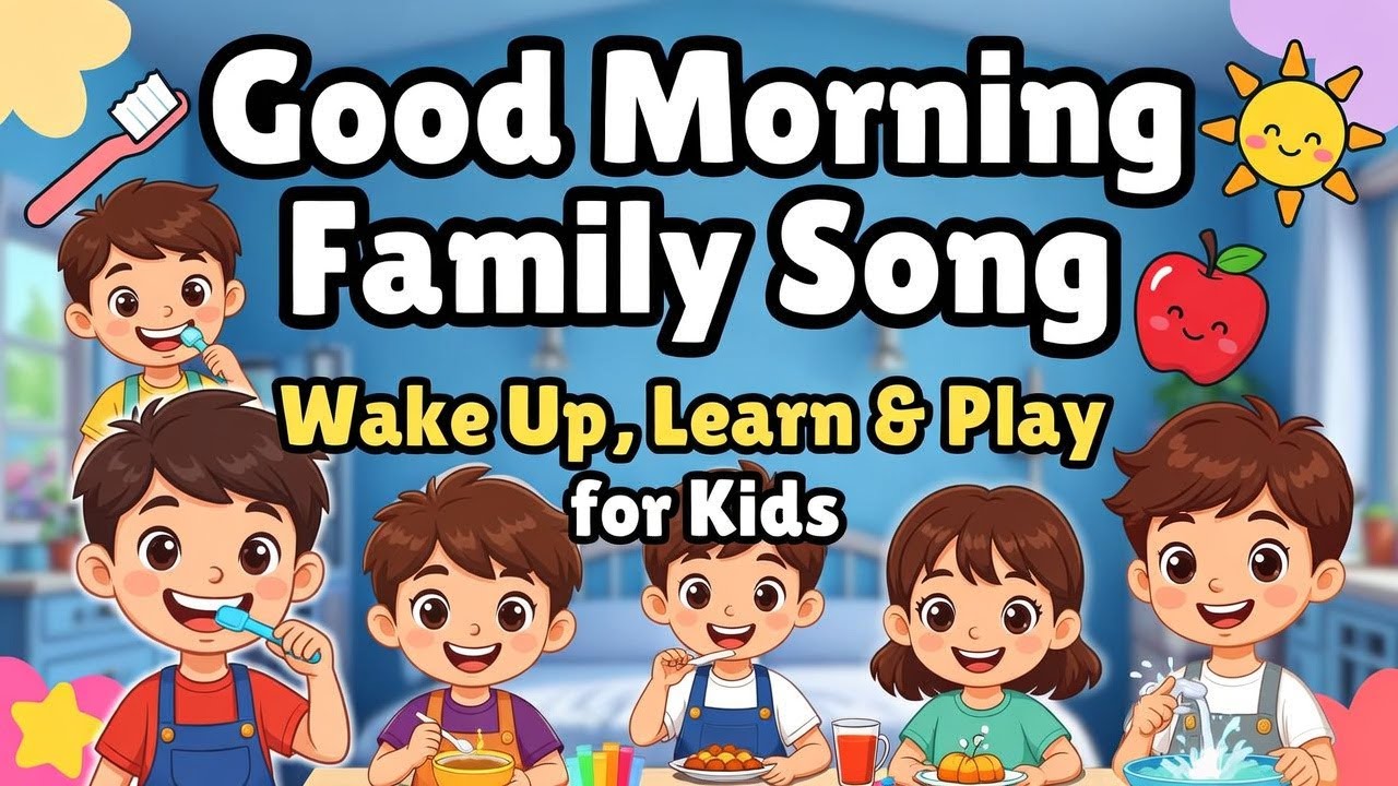Good Morning Family Song for Kids 🌞 Wake Up, Brush, Eat & Play | DreamyPals