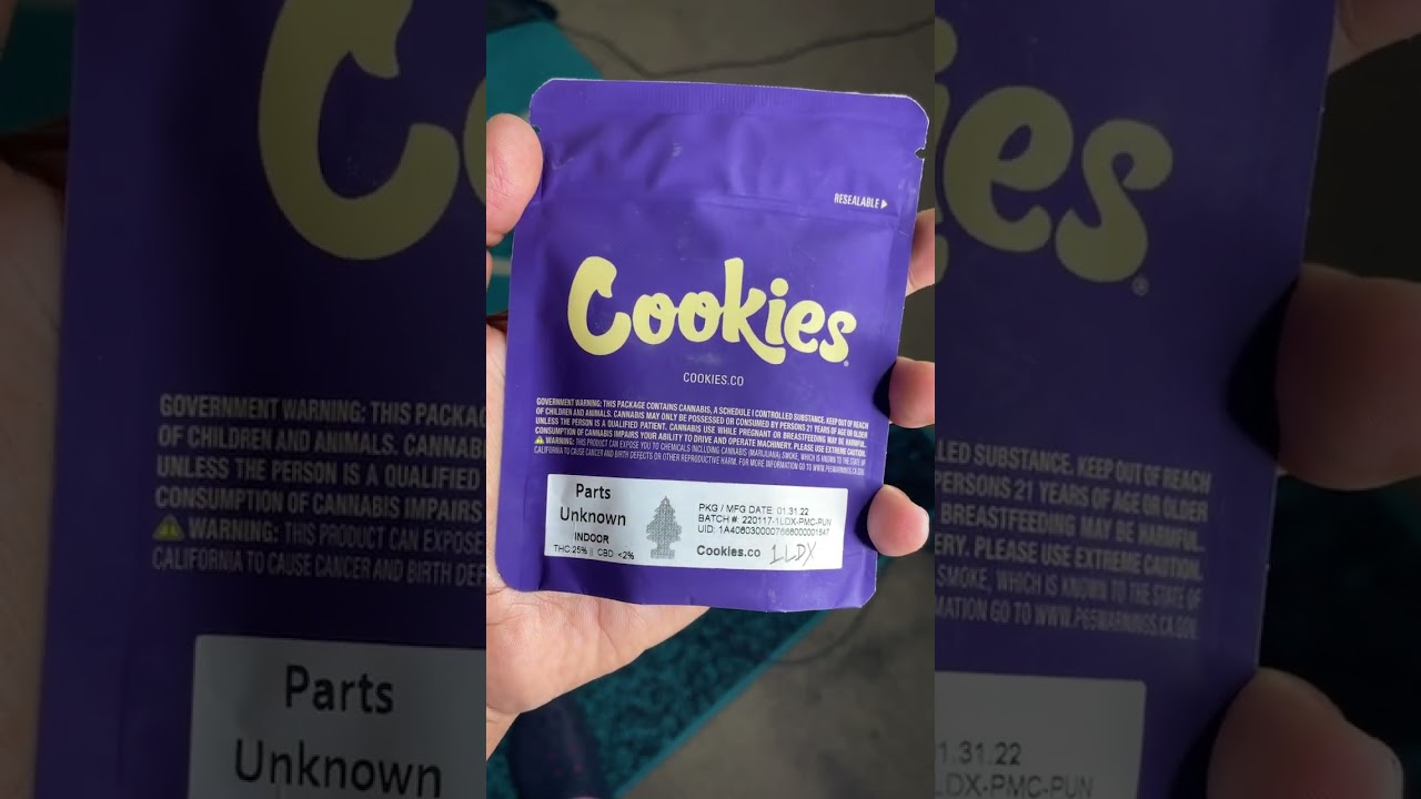 PARTS UNKNOWN COOKIES Packaging review 7/10 #shorts #420 #review #viral #zaza #indica #sativa
