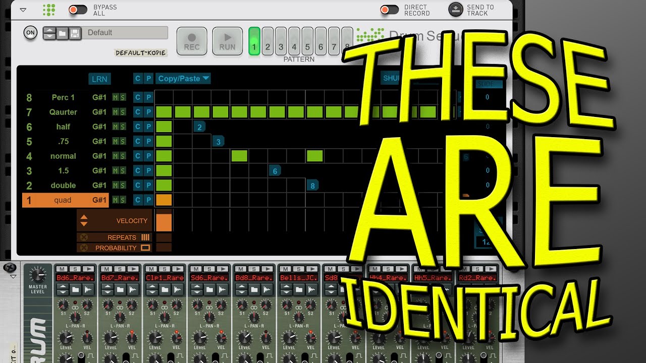Reason 13 | Drum Sequencer Speed and Slide