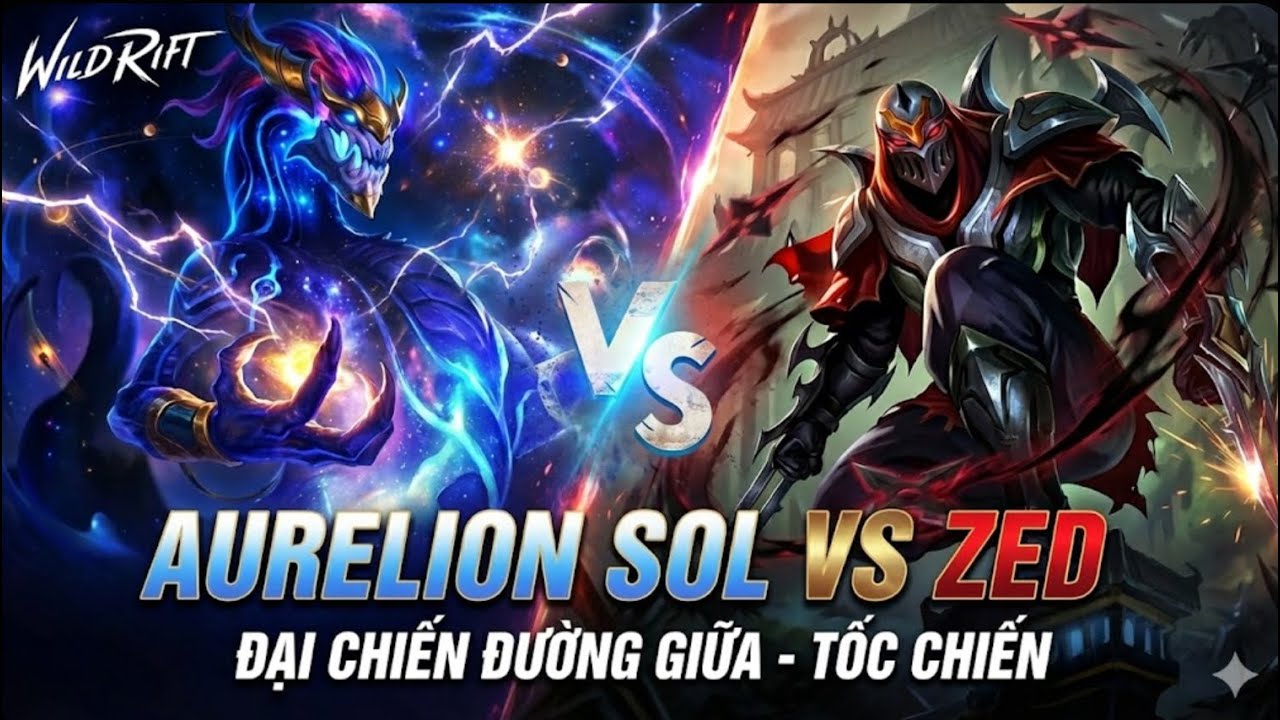 Kèo Khó: Làm Sao Aurelion Sol Sống Sót Và Thắng Zed | Wild Rift Tốc Chiến🐲🆚🌑#wildrift #tốcchiến #Sol