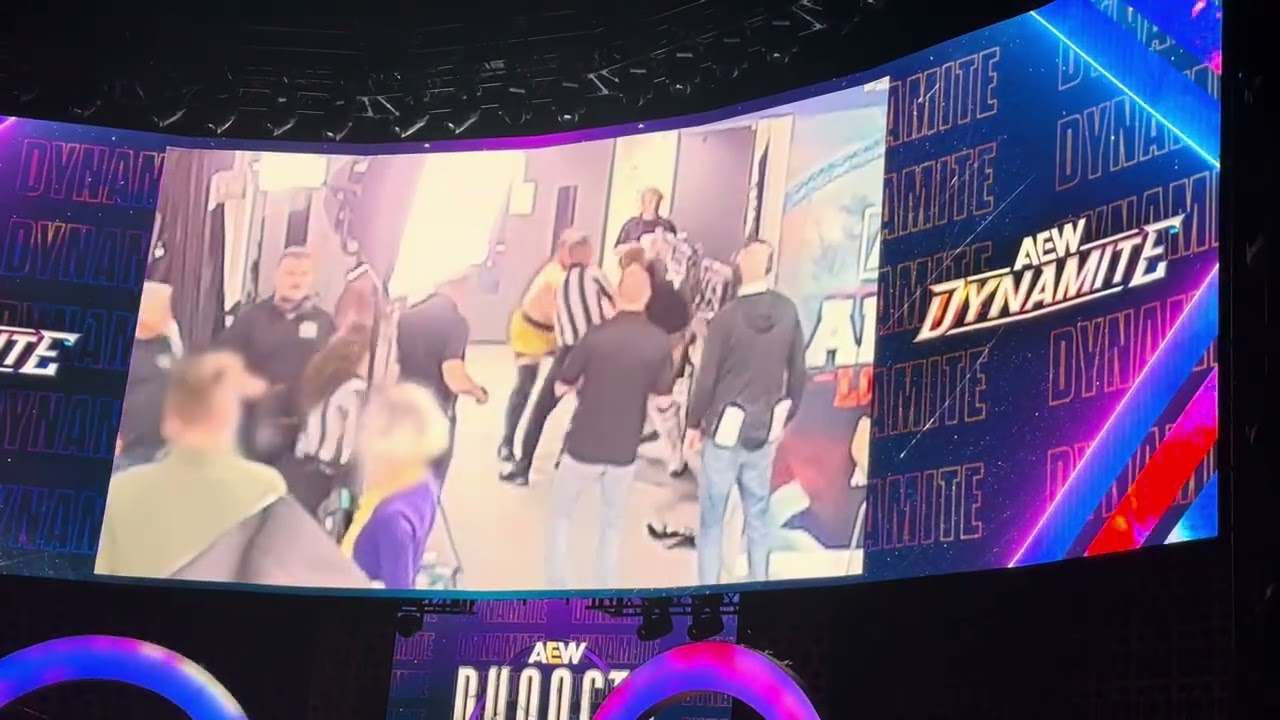 LIVE CROWD REACTION FROM CM PUNK SECURITY FOOTAGE - AEW  DYNAMITE APRIL 10 2024 #aewdynamite #cmpunk