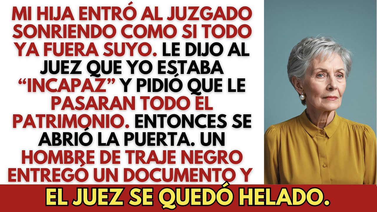 Mi hija rica quiso quitarme la herencia en el juzgado. Luego entró un hombre de traje negro y…