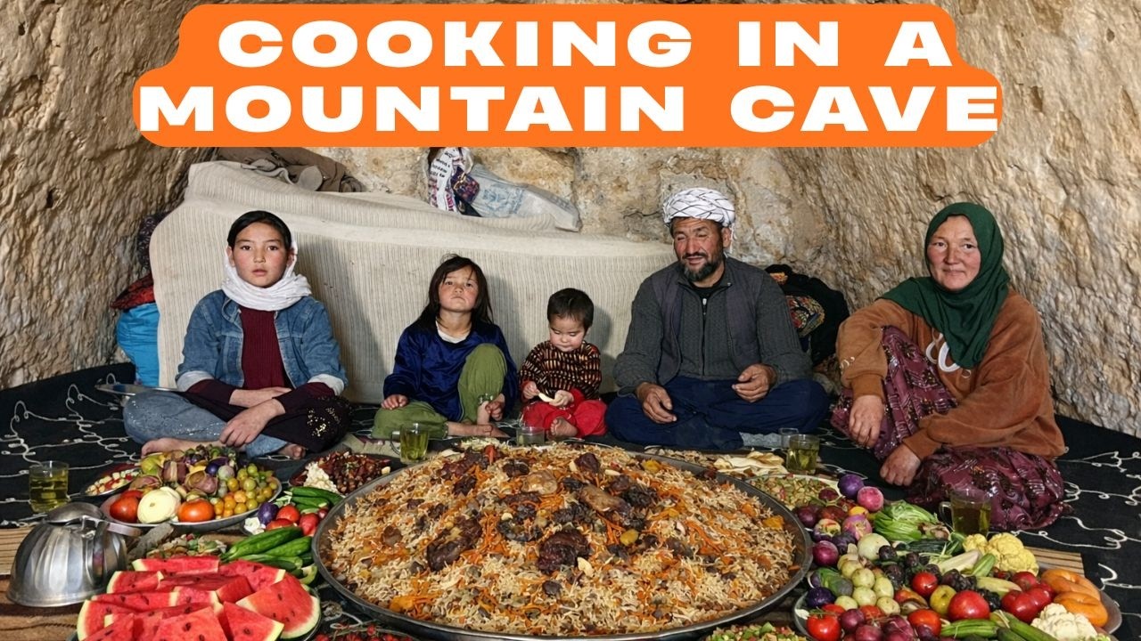 Cooking Authentic Afghan Qabili Pulao in a Remote Mountain Cave | Village Life of Afghanistan