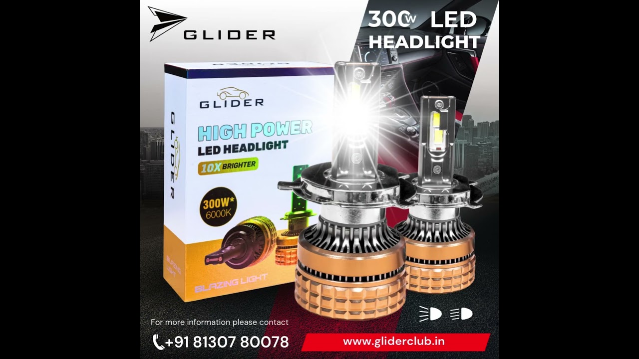 Upgrade Your Ride with 300W LED Headlights - Bright, Durable & Energy Efficient | Glider Club