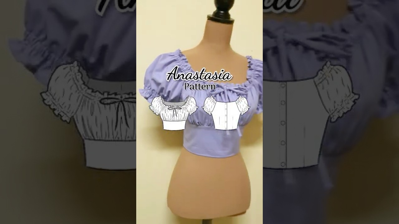Сшейте короткую блузку в стиле cottagecore | PDF Pattern Anastasia Milk dress #sewing #diy #short