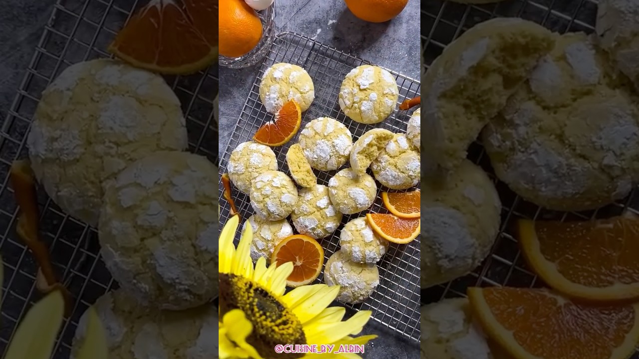Super Tender Orange Crinkle Cookies! #cookies #orangecookies #crinklecookies #orangecrinklecookies