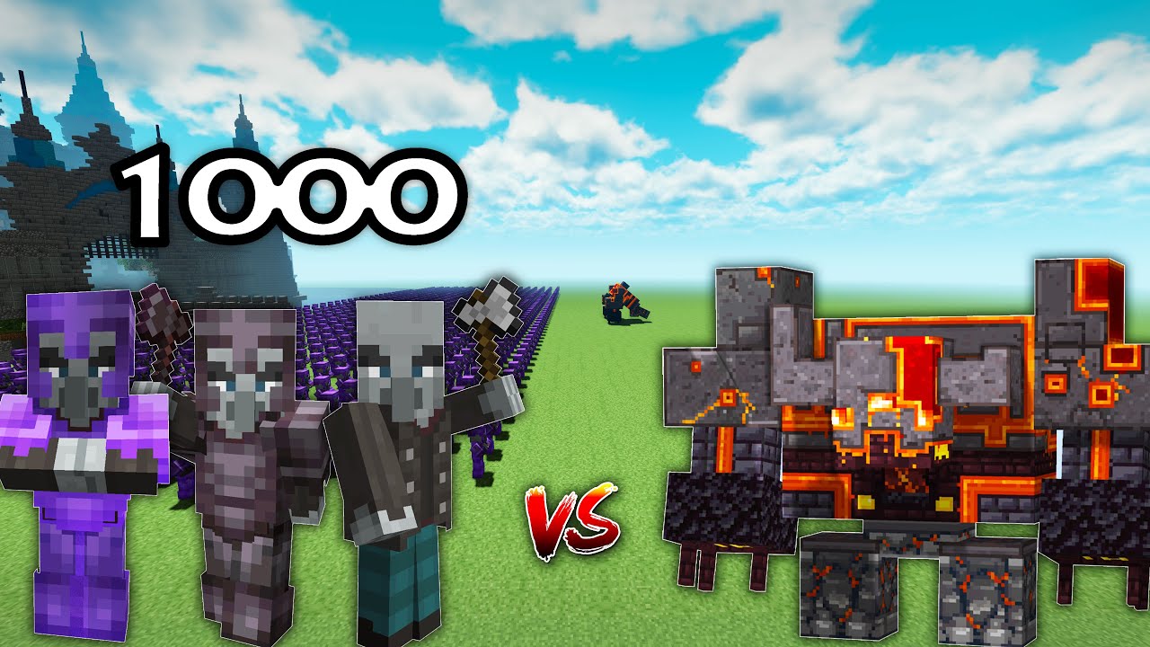 Netherite Monstrosity VS 1000 Vindicator | Minecraft