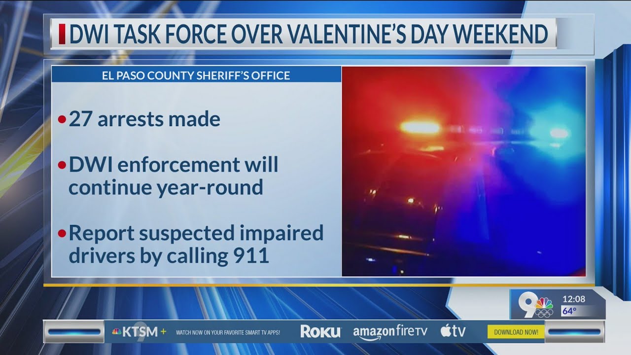27 arrests made by DWI Task Force over Valentine’s Day weekend