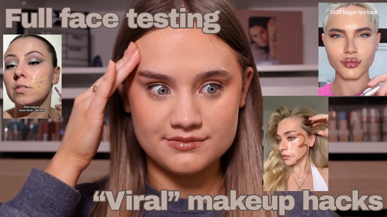 TESTING VIRAL MAKEUP HACKS, DO MAKEUP HACKS ACTUALLY WORK FULL FACE OF VIRAL MAKEUP HACKS
