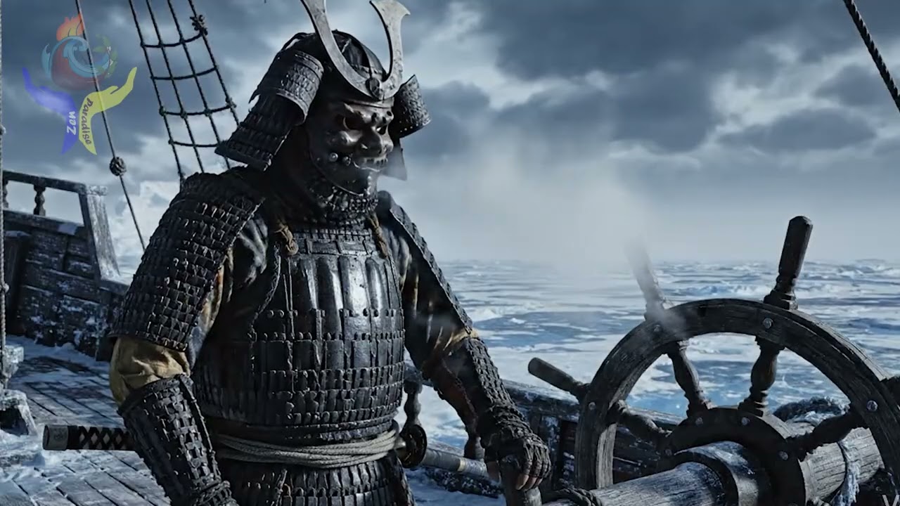 Samurai in the Wooden Corridor – Light That Never Decays
