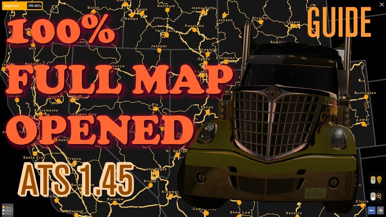 How to open 100% map in ATS 1.45 (Full Map Discovered, Guide and files)