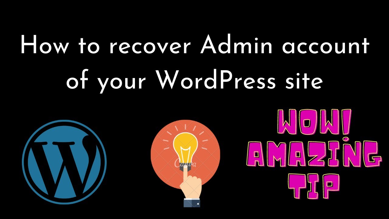 How to recover Admin account in WordPress?