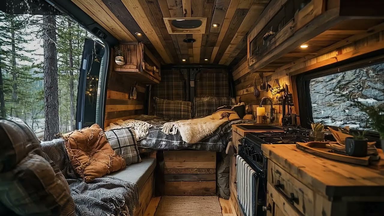 Cozy Car Camping in the Rain ⛰️🌧️ Morning Mountain Sounds for Sleep & Calm