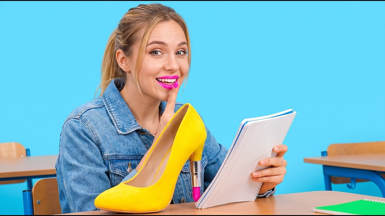 COMMENT PASSER DU MAQUILLAGE EN CLASSE DISCRÈTEMENT || Drôles d’Astuces avec 123 GO!