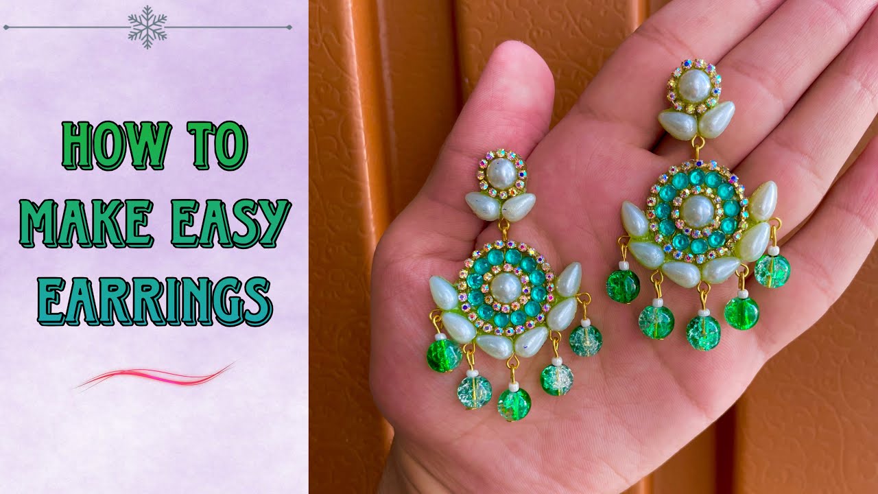 Diy Pearl Earrings Making || How To Make Earrings || Handmade jewellery tutorial ​⁠@DIYMultiCrafts