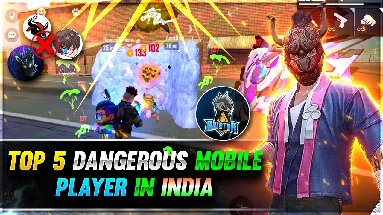 Top 5 Most Dangerous Mobile Players in India 🔥Raistar Vs Pagal M10 😱 Who Will Win?🔥😰