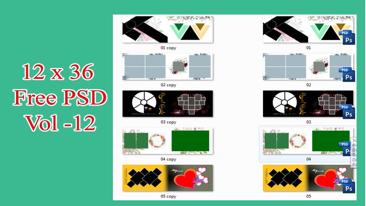Svs Studio Polur  Wedding album design free download 12x36  PSD  5 sheet