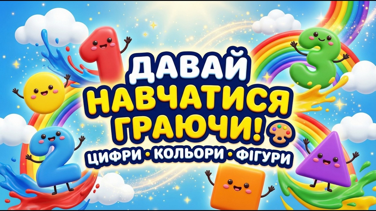 Розвиваючіі мультики для дітей | Числа, Фігури та Кольори | Навчальна Збірка для дітей
