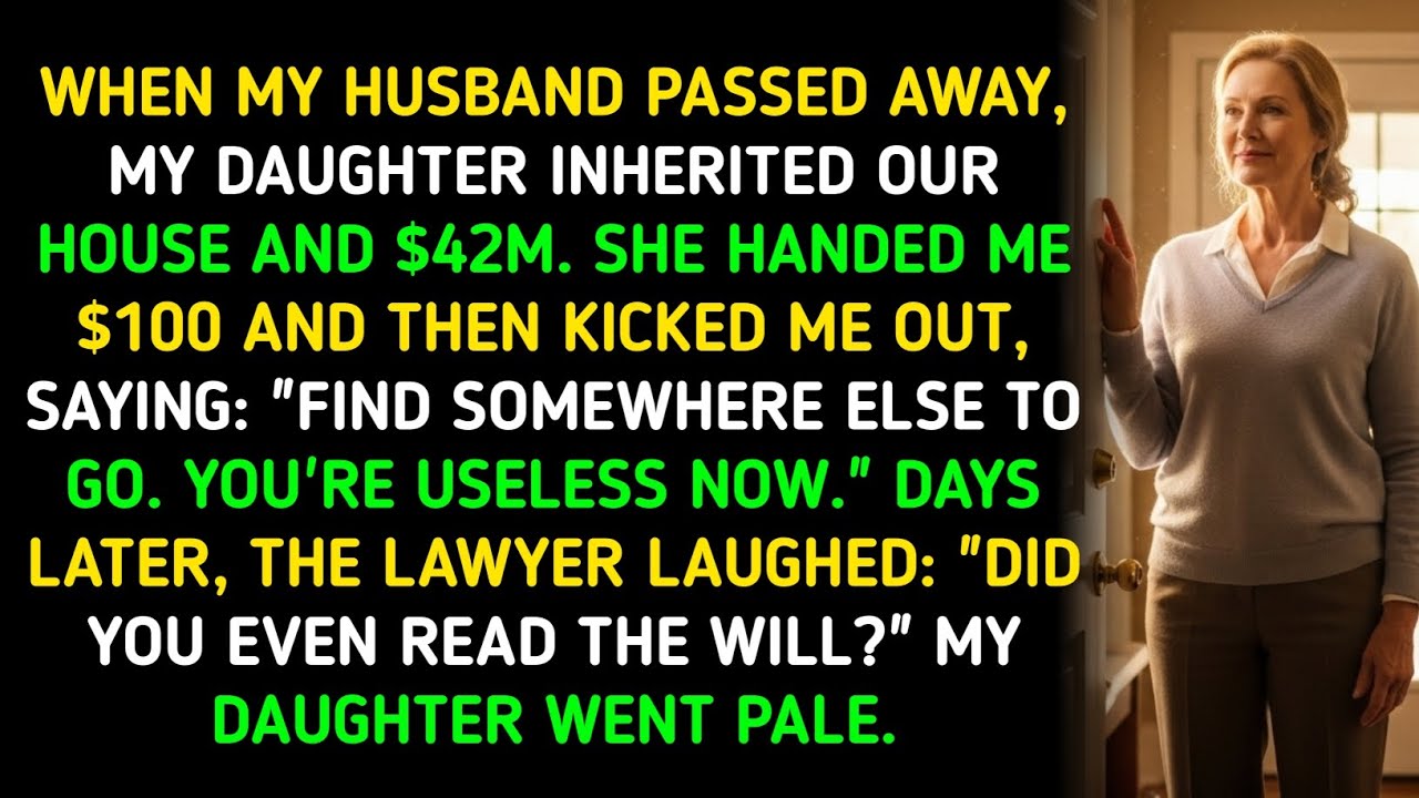 WHEN MY HUSBAND PASSED AWAY, MY DAUGHTER INHERITED OUR HOUSE AND $42M. SHE HANDED ME $100 AND THEN 