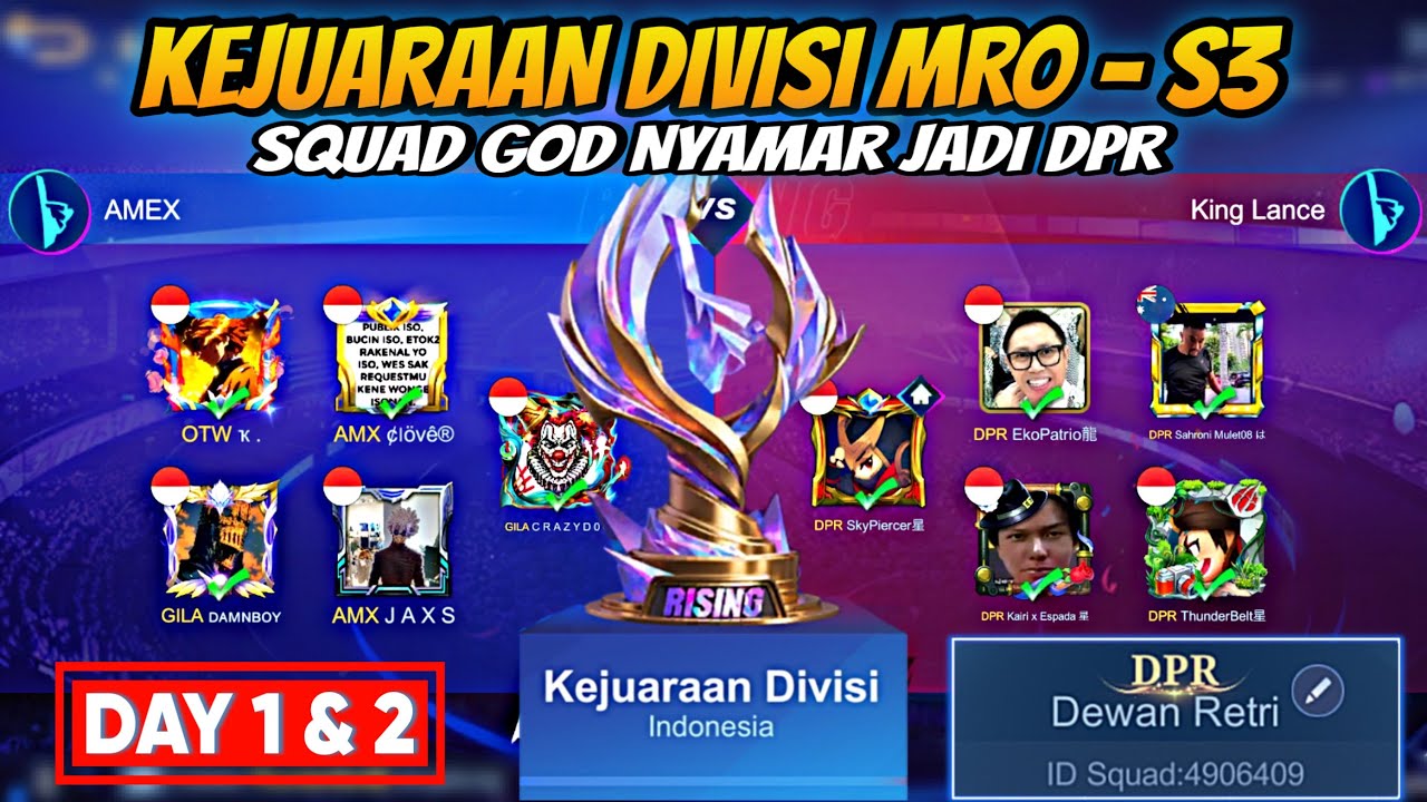 Akhirnya !! Kejuaraan Divisi MRO S3 Day 1 & 2 !! GOD Nyamar Jadi DPR !!