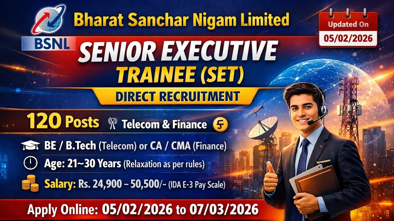 Bharat Sanchar Nigam Limited BSNLPost NameSenior Executive Trainee 2026 kannada 