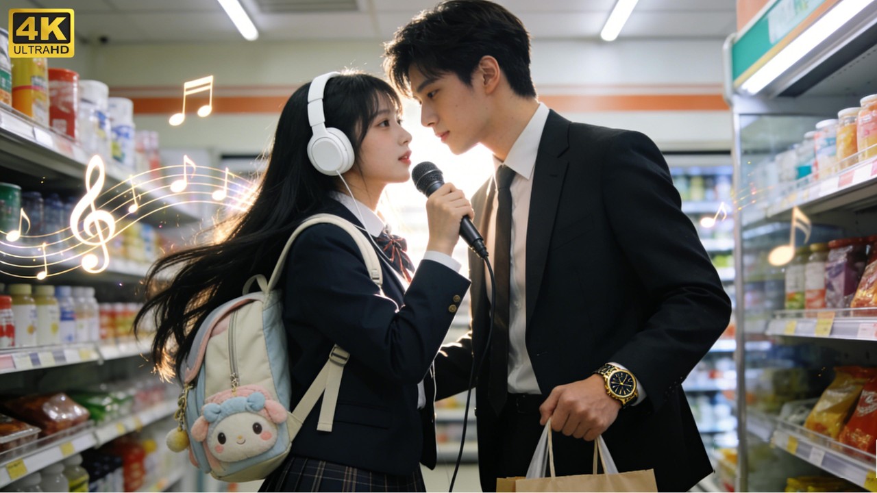 女大學生在便利商店唱了一句歌，億萬總裁當場心動💖中国电视剧 | 爱情 | 恋爱 | love | 夫妻 | 甜宠 | 霸道总裁 | 谭健次 | 周也