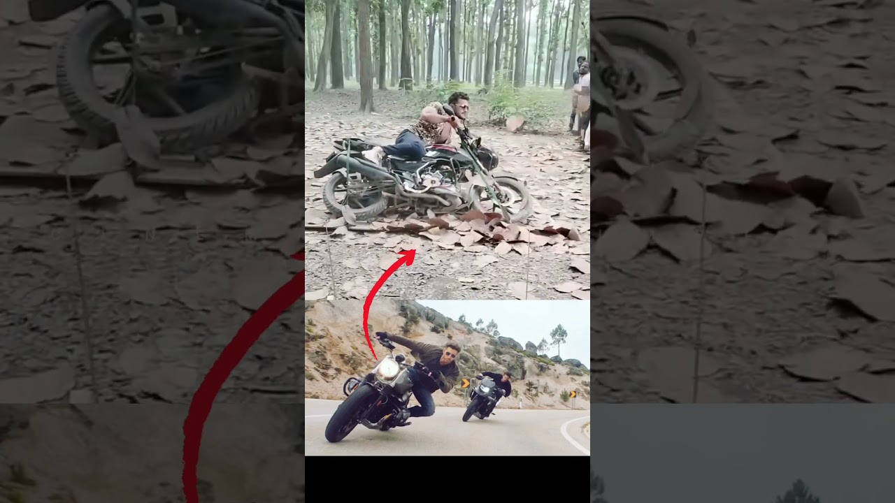 Action Movie BTS shooting🔥😨#filmmaking #bike #action #behindthescene #viral #shortsfeed #shorts