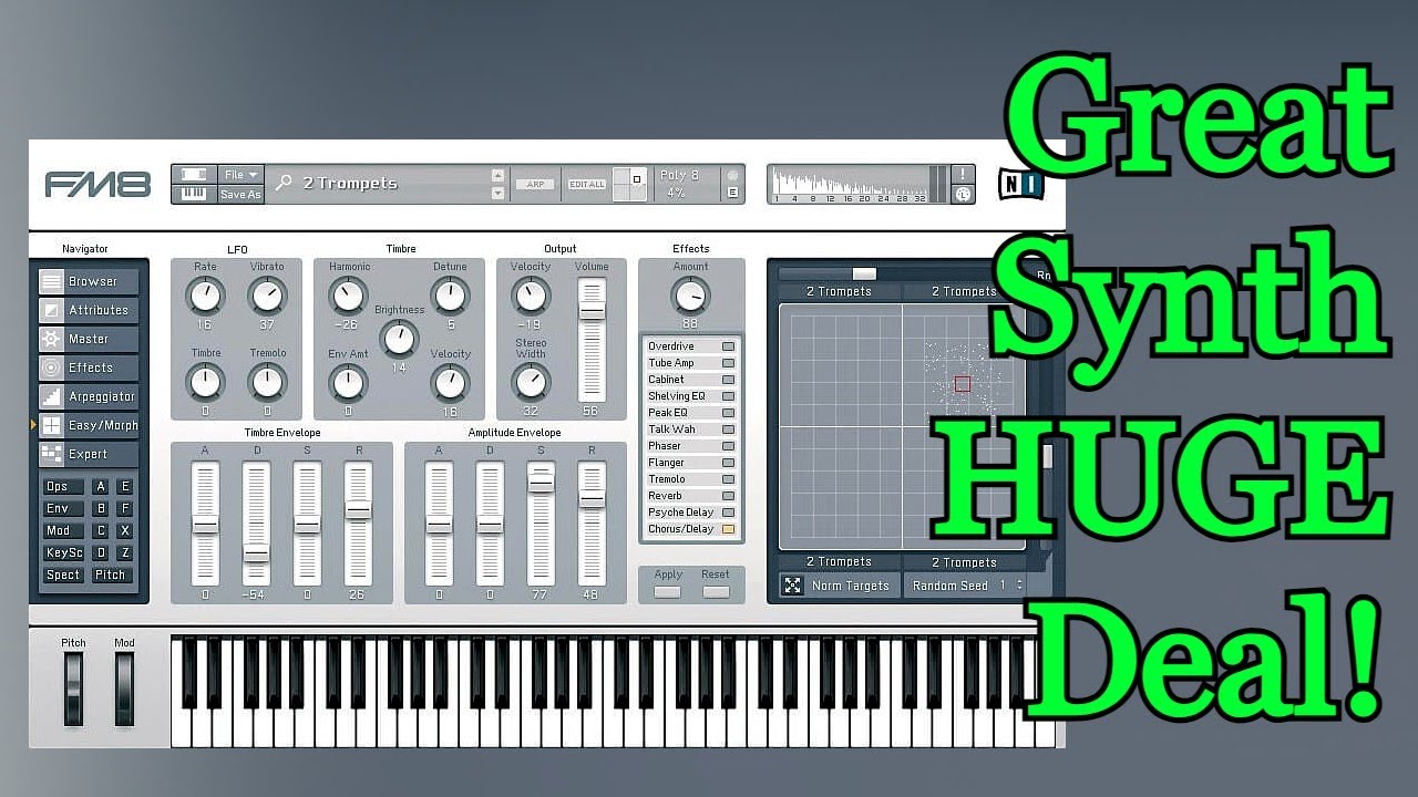 Awesome Classic Synth VST Plugin by Native Instruments - FM8 - Quick Review & Demo