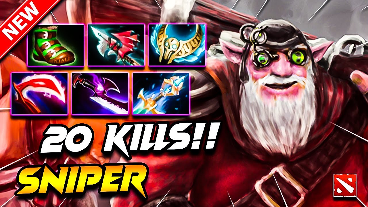 20 Kills SNIPER DOTA 2 Gameplay | Dota 2 SNIPER Gameplay | Sniper Carry Build Pro Gameplay 7.39