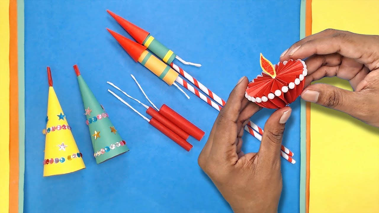 Diwali Diya Crackers Paper Craft | DIY crafts | How to make minute crafts | easy origami