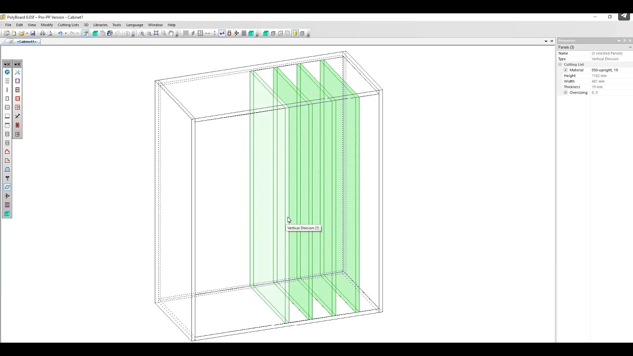 Adding Shelves and Vertical Divisions in Polyboard