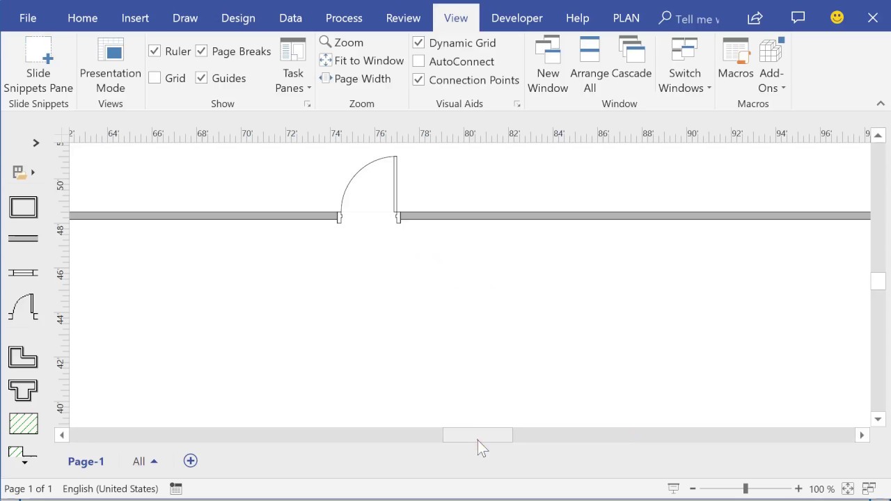 Visio 2016. On my side walls and doors can work