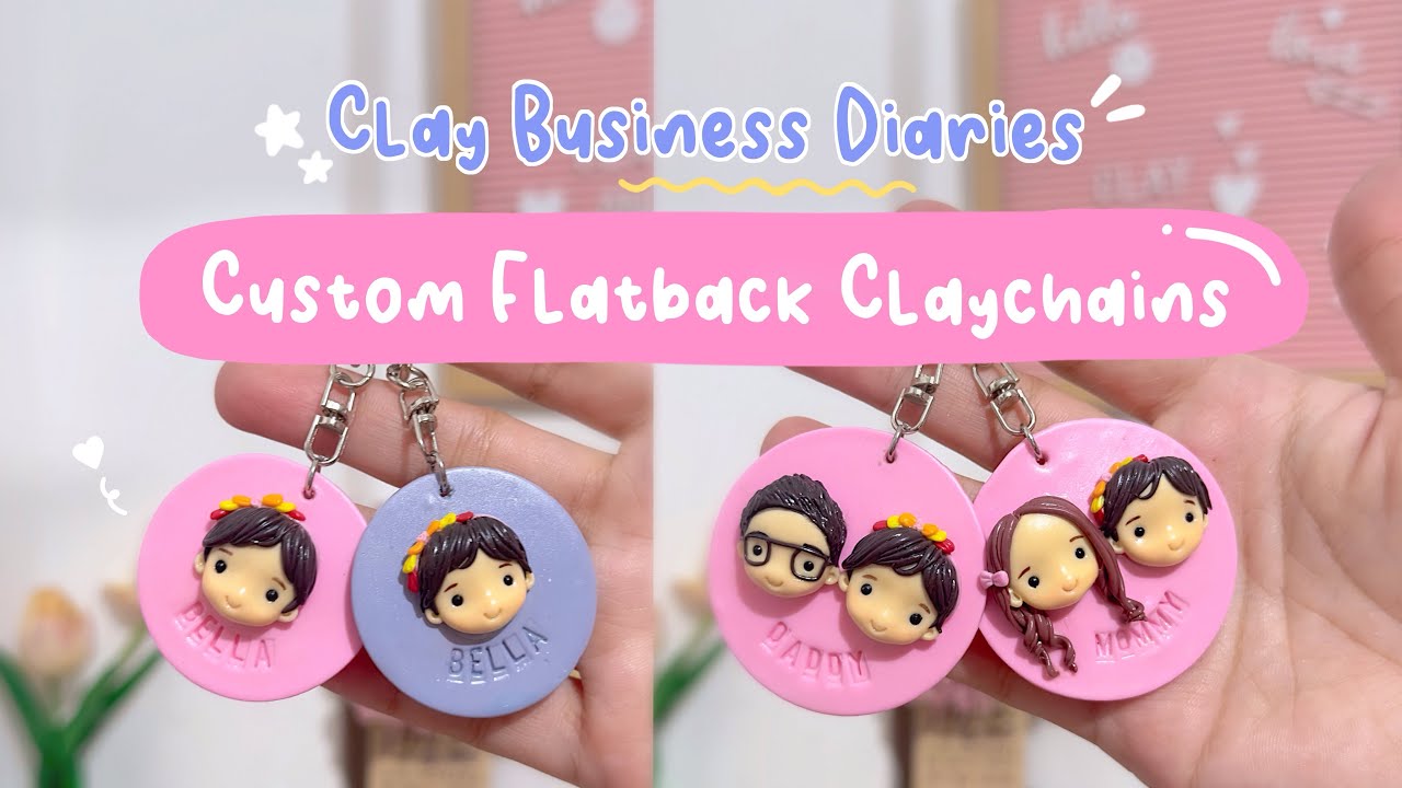 How to make Chibi Flatback Clay Keychains | Clay Business Diaries