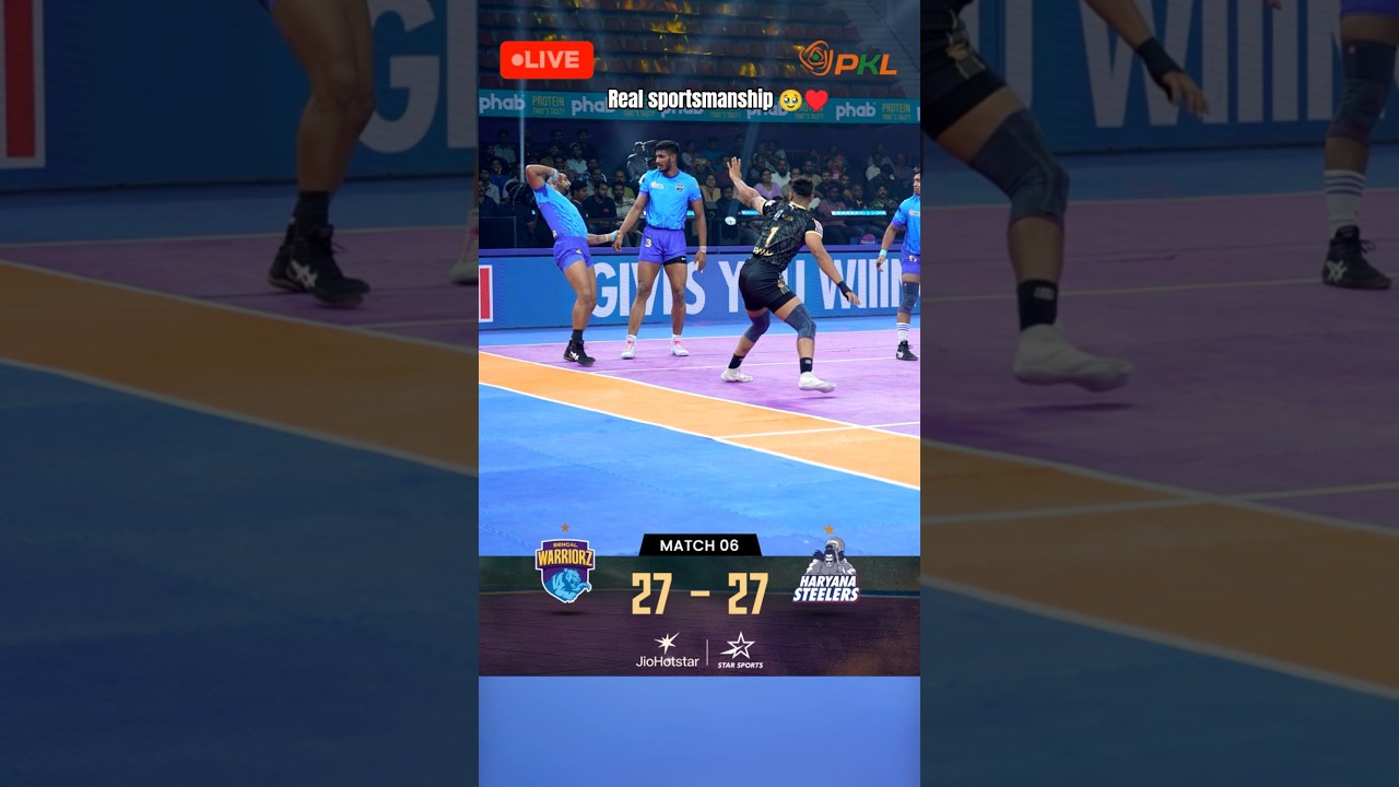 Sportsmanship 🥹&hearts;️ #kabaddi #winnerkabaddi #prokabaddi #youtube #youtubeshorts